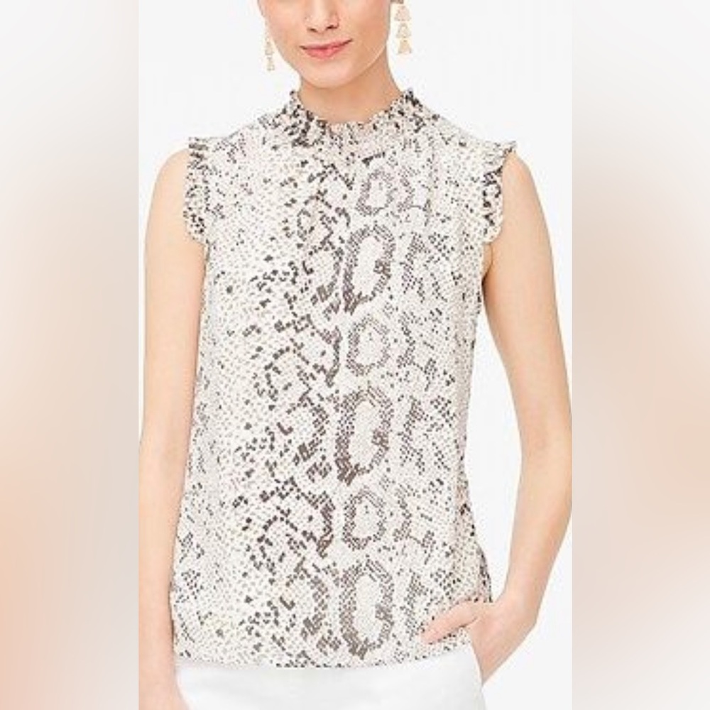 J Crew sleeveless snakeskin top size 6 NWT
